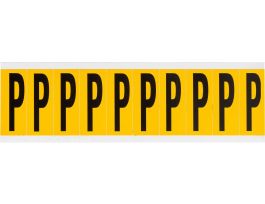 Outdoor Vinyl 1.938 in Black on Yellow Letters P Card of 10 Labels