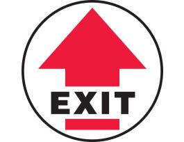 Slip-Gard Floor Sign, Exit (w/Arrow), 17" Round, EA