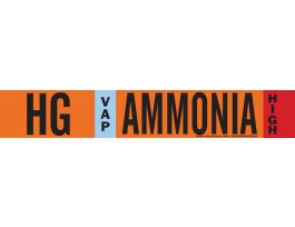 HG VAP AMMONIA HIGH Pipe Marker, 2.25" H x 14" W, Fits Pipes 2.5" Dia. Thru 7.875" Dia.