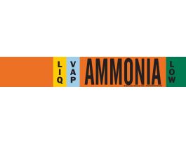 LIQVAP AMMONIA LOW Pipe Marker, 2.25" H x 14" W, Fits Pipes 2.5" Dia. Thru 7.875" Dia.