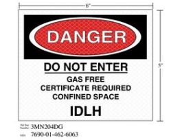 3M™ Diamond Grade™ Safety Sign 3MN204DG, "DANGER…IDHL", 6 in x 5 in, 10/Package