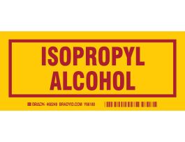 ISOPROPYL ALCOHOL Labels, Red on Yellow