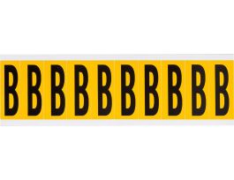 Outdoor Vinyl 1.938 in Black on Yellow Letters B Card of 10 Labels