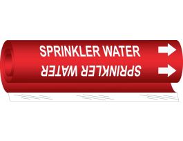 SPRINKLER WATER Pipe Marker, 8" H x 5" W, Fits Pipes 0.5" Dia. Thru 1.375" Dia.