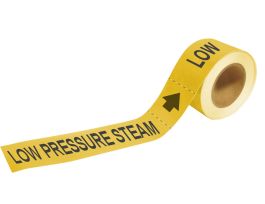 LOW Pressure Steam Pipe Marker, 1" H x 8" W, Roll of 25 Each, Fits Pipes 1.5" Dia. Thru 2" Dia.
