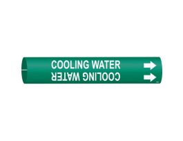 Cooling Water Pipe Marker, 0.8125" H x 0.8125" W, Fits Pipes 0.75" Dia. Thru 1.375" Dia.