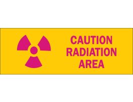 Caution Radiation Area Sign, 3.5" H x 10" W x 0.006" D, Polyester