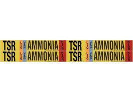 TSR LIQ AMMONIA HIGH Pipe Marker, 1.125" H x 7" W, Card of 4 Each, Fits Pipes .75" Dia. Thru 2.375" Dia.