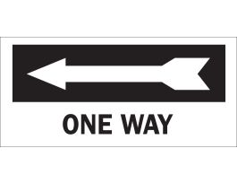 One Way Sign, 6.5" H x 14" W x 0.006" D, Polyester, Arrow Direction: Left