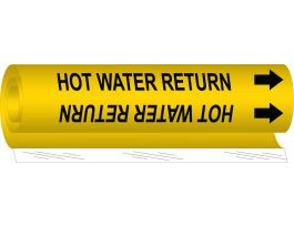 Hot Water Return Pipe Marker, 9" H x 8" W, Fits Pipes 1.5" Dia. Thru 2.375" Dia.