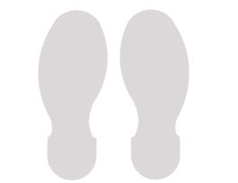 ToughStripe® Floor Marking Tape Footprint Set -  Polyester, Solid Color, White, 10" x 4"