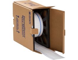 PermaSleeve Heat Shrink Wire and Cable Labels 1/8" Dia for 3" Core Printers - 2" White Double-Sided