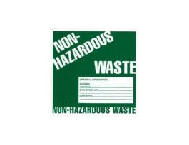 Safety Labels, Non-Hazardous Waste, 6" x 6", Adhesive Vinyl; 25/Pk