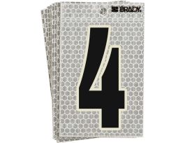 Glow in the Dark 3 in Black, Green Glow on Silver Number 4 10/PK