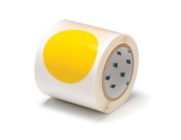 ToughStripe® Floor Marking Tape Dots -  Polyester, Solid Color, Yellow, 3.5" x 100'