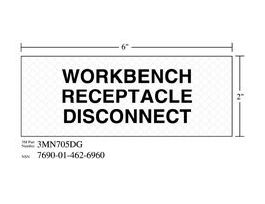 3M™ Diamond Grade™ Electrical Sign 3MN705DG, "WRKBNCH…DISCONECT", 5 in x 2 in, 10/Package