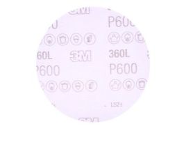 3M™ Hookit™ Film Disc 360L, P600, 5 in x NH, Die 500X, 100/Carton, 500 ea/Case