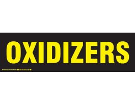 OXIDIZERS Label, Yellow on Black, 7" H x 24" W x 0.006" D