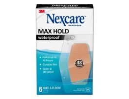 Nexcare™ Max Hold Waterproof Bandages MHW-06, Knee & Elbow, 2.38 in x 3.5 in (60 mm x 88 mm)