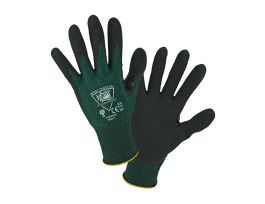 Barracuda, Green 18G HPPE Shell, Nitrile Foam Coating, Thumb Saddle , XS