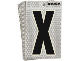 Glow in the Dark 3 in Black, Green Glow on Silver Letter X 10/PK