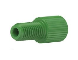 Flangeless Male Nut, Standard Knurl, Green Acetal, 1/8" OD Tubing, 1/4-28 Flat-Bottom; 10/PK