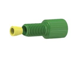 Flangeless Fitting, Standard Knurl, Green Acetal, 1/8" OD Tubing, 1/4-28 Flat-Bottom; 1/EA