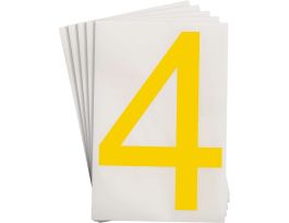 ToughStripe® Floor Marking Polyester 8 in Label Number 4 Yellow 20/PK
