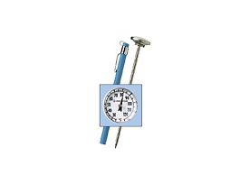 Stainless Steel Bimetal Pocket Thermometer,  1" Dial, Poly Lens, 8" Stem, 50-550F,  5F Div