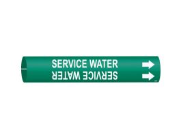Service Water Pipe Marker, Fits Pipes 1.5" Dia. Thru 2.375" Dia.