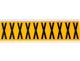 Outdoor Vinyl 1.938 in Black on Yellow Letters X Card of 10 Labels