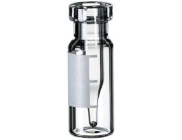 Snap/Crimp Vial, Glass, 0.35 mL, 11 mm, Fused Insert, with Label; 1000/pk