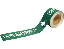 Low Pressure Condensate Pipe Marker, 2" H x 12" W, Roll of 25 Each, Fits Pipes 2.5" Dia. Thru 6" Dia.