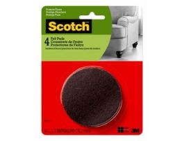 Scotch™ Round Felt Pads SP828-NA, Brown, 3 in, 4/pk