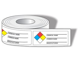 NFPA Safety Label, NFPA COMMON CHEMICAL IDENTIFIER, 1-1/2" X 3-7/8", 500/RL