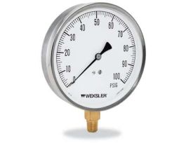 4.5" 316 SS Contractor Pressure Gauge, 0 to 100 psi