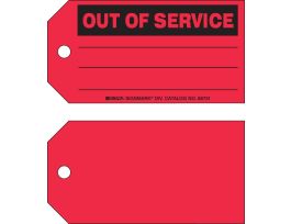Out of Service Tags OUT OF SERVICE Paper 3 x 5.75 Black on Red 100/PK
