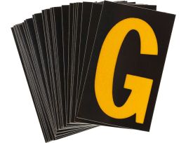 BradyLite 1 in Reflective Numbers Yellow on Black, G 25/PK