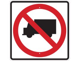 No Trucks Picto Sign, 24" H x 24" W x 0.090" D, Aluminum