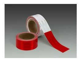 3M™ Diamond Grade™ Conspicuity Markings 983-32, Red/White, DOT, 2 in x 18 in, 100/Pack, 6 Packs/Carton