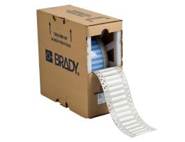 PermaSleeve Heat Shrink Wire and Cable Labels 3/16" Dia for 3" Core Printers - 2" White Single-Sided