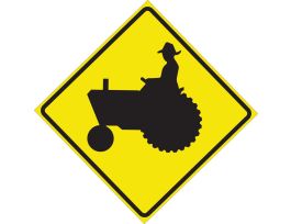 Tractor Picto Sign, 24" H x 24" W x 0.090" D, Aluminum