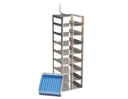 Vertical Rack, 10 shelf, Stainless Steel for 100-cell box