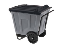 CART AKRO-CART W/LID 90 GAL GRAY