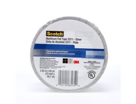Scotch® Foil Tape 3311, Silver, 2.83 in x 50 yd, 3.6 mil, 6 Rolls/Case