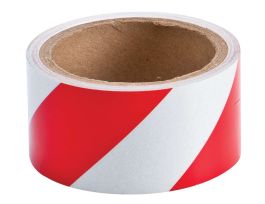 Marking Tape Roll - Reflective Vinyl, Diagonal Stripes, Red on White, 2"x 5 Yds