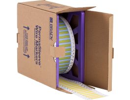 PermaSleeve Heat Shrink Wire and Cable Labels 3/16" Dia for 3" Core Printers - 2" Yellow Single-Sided