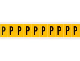 Outdoor Vinyl 1 in Black on Yellow Letters P Card of 10 Labels