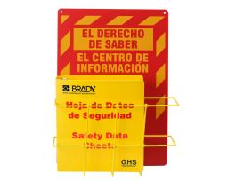 Globally Harmonized System (GHS) Center - Spanish, Backboard Color: Yellow on Red