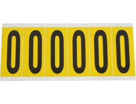 Outdoor Vinyl 3 in Black on Yellow Letters O Card of 6 Labels